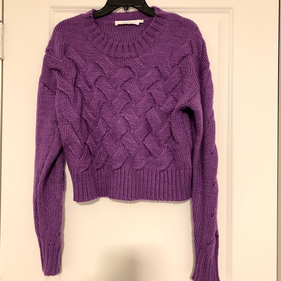 ASTR Women’s Long Sleeve Basketweave Sweater - Picture 2 of 3